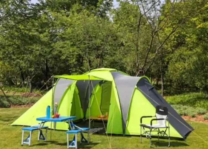Tente 3 chambres, petit camping familial vue mer